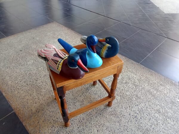 Hand-Carved Wooden Duck Decoy Figurines