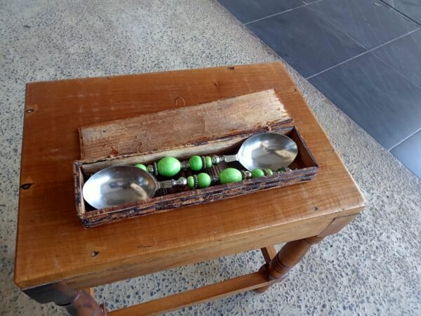 Green Serving Spoons Set